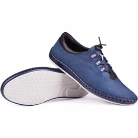 Kampol Sapatos casuais masculinos 337/53 azul marinho 1