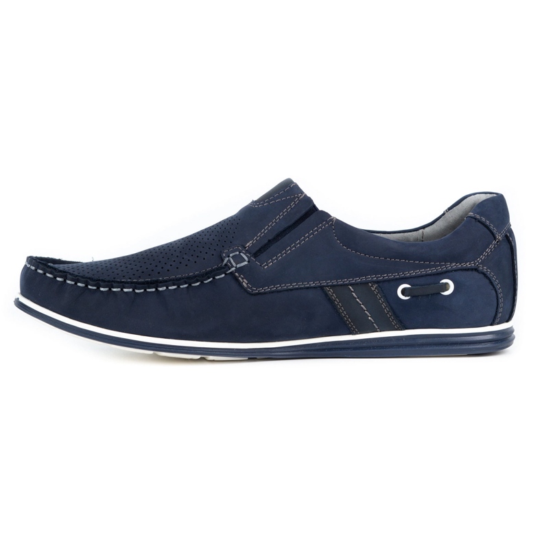 Kampol Mocassins masculinos abertos para o verão 53/53 / P azul marinho 1
