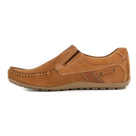 Kampol Mocassins masculinos abertos para o verão 53 / BR / P marrom castanho 1