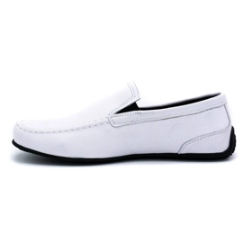Polbut Mocassins de couro masculino 2105 branco 1