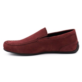 Polbut Mocassins de couro masculino 2105 bordô vermelho 1