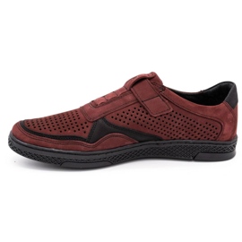 Polbut Sapatos casuais masculinos de couro 2102L bordô vermelho 1