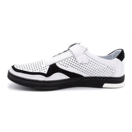 Polbut Sapatos casuais masculinos de couro 2102L branco 1