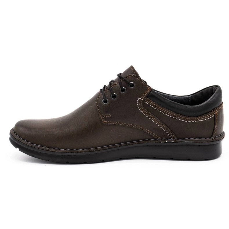 Kampol Sapatos masculinos casuais 11 / CZEK marrom escuro 1