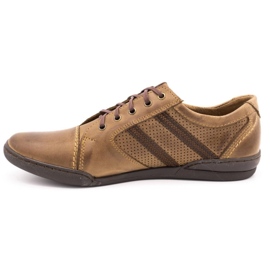 Polbut Sapatos masculinos casuais R3 Perfuração Marrom 1