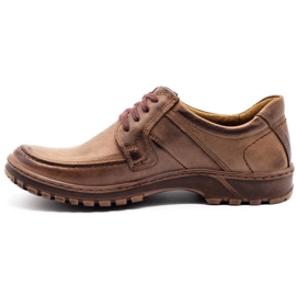 KOMODO Sapatos masculinos de couro 853 marrom 1