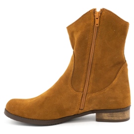 Olivier Botas vermelhas Cassie com bordados femininos castanho 1