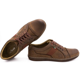 Olivier Sapatos casuais de couro masculino 238GT marrom 2