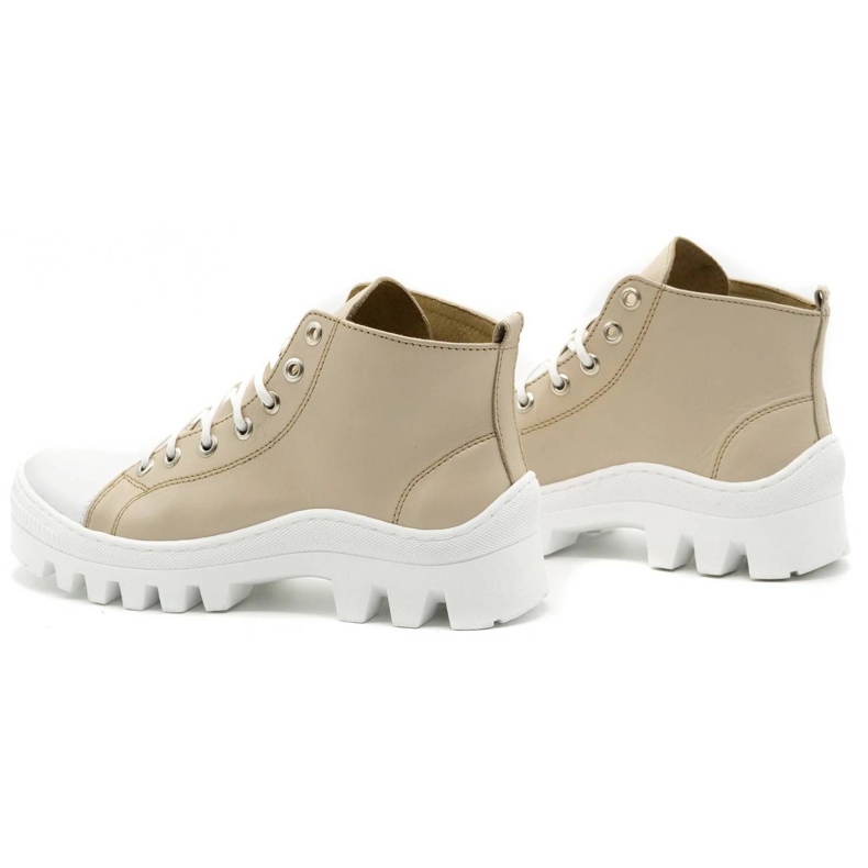 Polbut Botas femininas de couro D1 bege 1