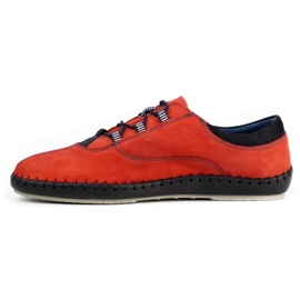 Olivier Sapatos masculinos casuais 312K nobuck vermelho 1