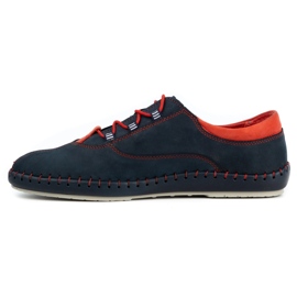 Olivier Sapatos casuais masculinos 312K azul marinho nobuck 1