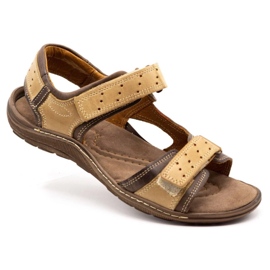 Olivier Sandálias masculinas de couro marrom 295K castanho 2