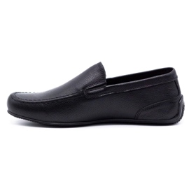 Polbut Mocassins de couro masculino 2105 grão preto 1