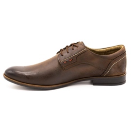 Sapatos masculinos de couro Olivier 305GT marrom castanho 1
