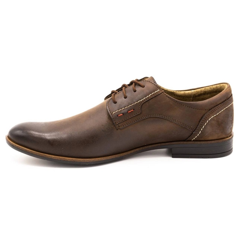 Sapatos masculinos de couro Olivier 305GT marrom castanho 1