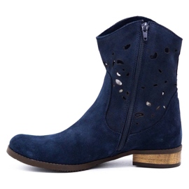 Olivier Botas Jess cômodas azul marinho com orifícios 1