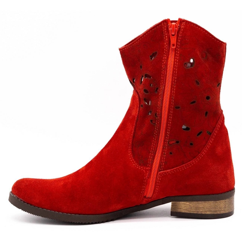 Olivier Botas Jess vermelhas com bordados confortáveis vermelho 1