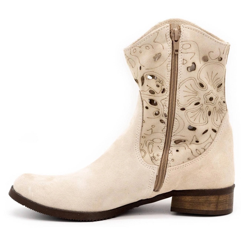 Olivier Botas Jess bege claro com bordados confortáveis 1 Olivier Botas Jess bege claro com bordados confortáveis 1