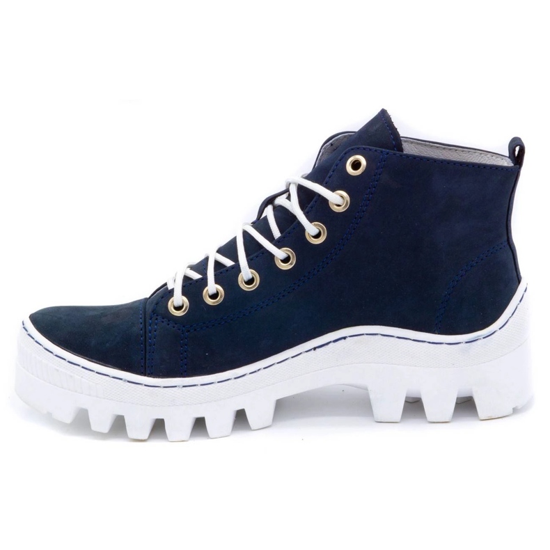 Polbut Botas femininas de couro D1 azul marinho 1