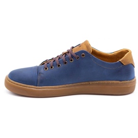Polbut Sapatos de couro masculino 2109 azul marinho 1