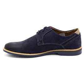 KOMODO Sapatos masculinos casuais de couro 859L azul marinho 1
