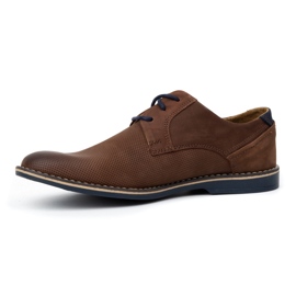 KOMODO Sapatos masculinos de couro casual 859L marrom castanho 1