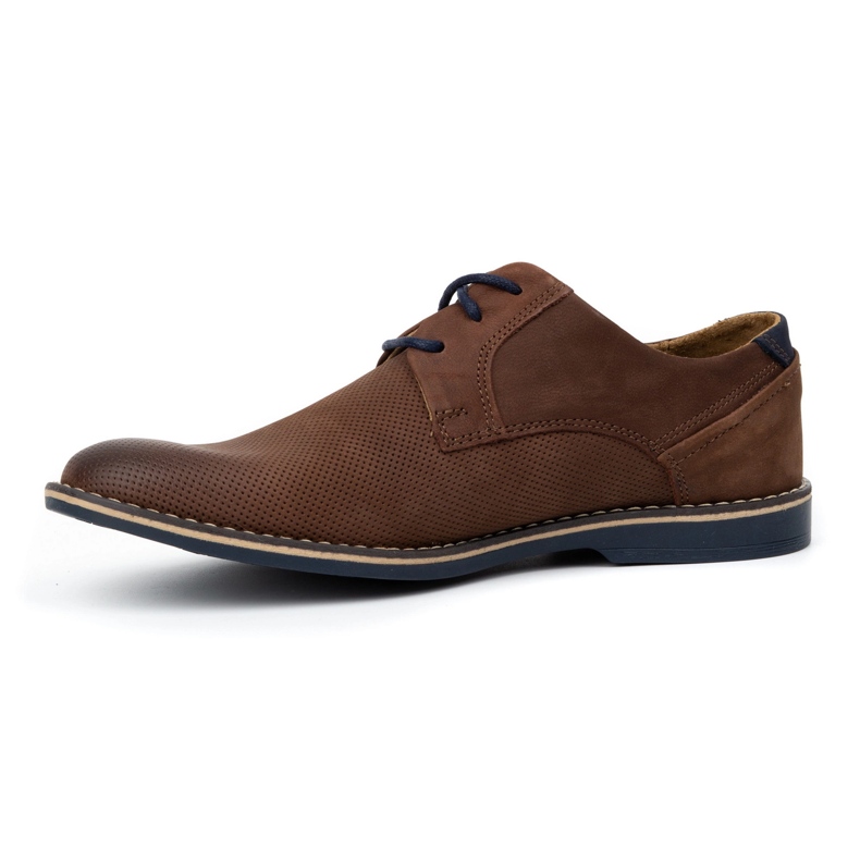 KOMODO Sapatos masculinos de couro casual 859L marrom 1