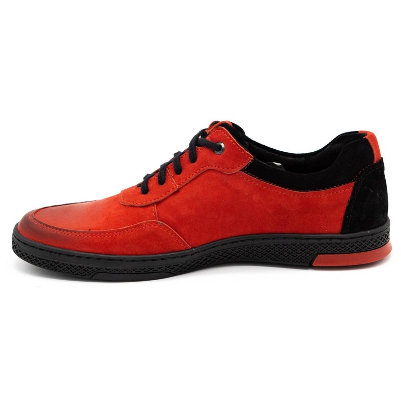 KOMODO Sapatos casuais masculinos de couro 918K vermelho 1