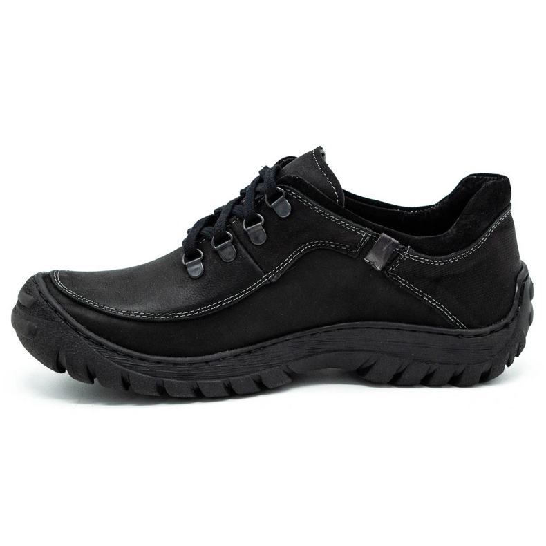 KOMODO Sapatos de trekking masculino de couro 917K preto 1