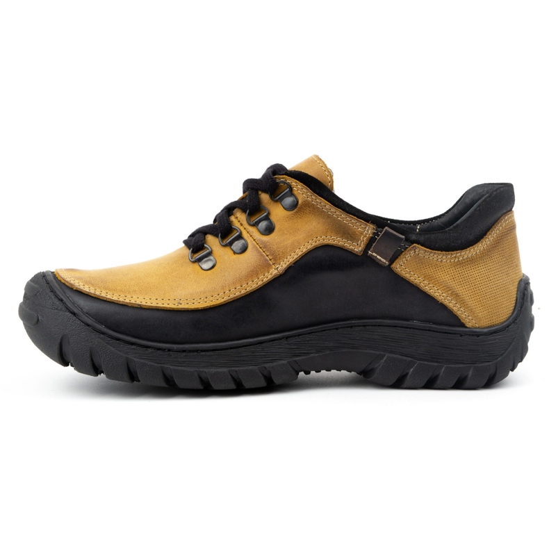 KOMODO Sapatos de trekking masculino de couro 917K amarelo 1
