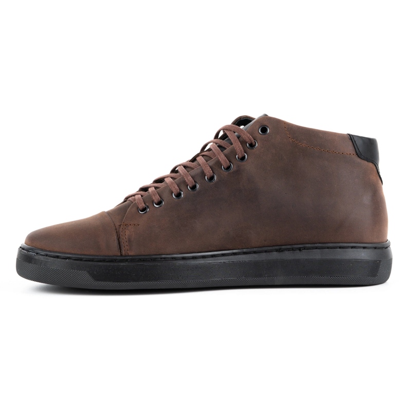 Polbut Sapatos de couro masculino 2110sw marrom escuro castanho 1