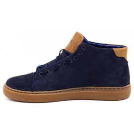 Polbut Sapatos de couro masculino 2110 azul marinho 1