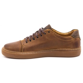 Polbut Sapatos de couro masculino 2109 camelo castanho 1