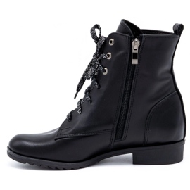Olivier Botas femininas de couro 2190 pretas preto 1
