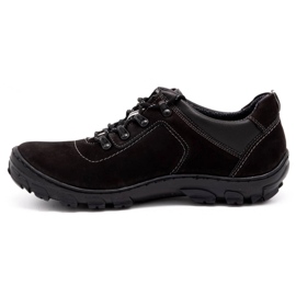 Olivier Sapatos de trekking masculinos 7109 nobuck preto 1