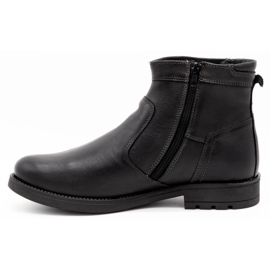 Olivier Botins masculinos de inverno em couro preto de 302 MP 1