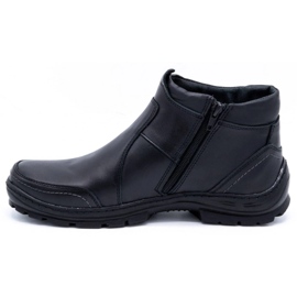Olivier Botas masculinas de couro de inverno 352 MP pretas preto 1