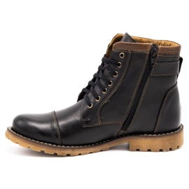 Olivier Botas de neve masculinas 910 MP pretas com marrom castanho 1
