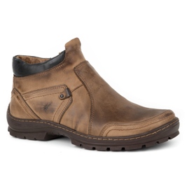 Olivier Botas masculinas de couro de inverno 352 MP marrom castanho 1