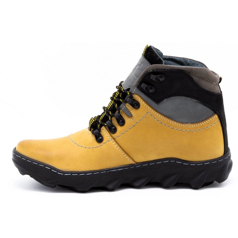 Olivier Botas de couro de inverno masculinas 150GT amarelas amarelo 1