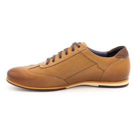 Kampol Sapatos casuais de couro masculino 64 / SŁ vermelho laranja 1