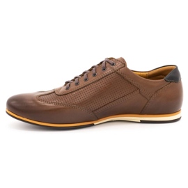 Kampol Sapatos masculinos de couro casual 64 / C1 marrom castanho 1