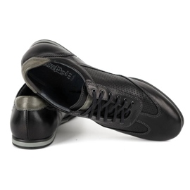 Kampol Sapatos casuais masculinos de couro 64/15 pretos 4