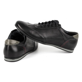 Kampol Sapatos casuais masculinos de couro 64/15 pretos 5