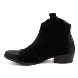 Exquisite Botas de couro feminino 1128EX pretas preto 1