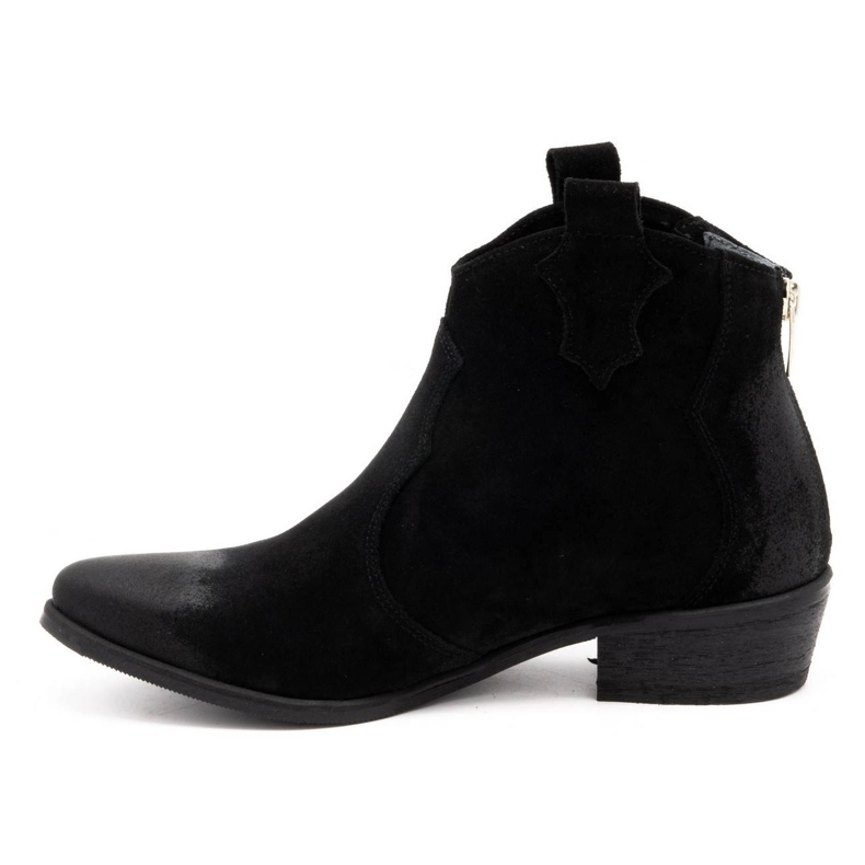 Exquisite Botas de couro feminino 1128EX pretas preto 1