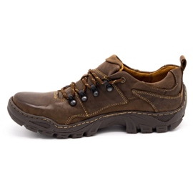 Olivier Sapatos masculinos de couro Trapery 207 marrom escuro 1