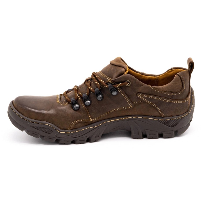 Olivier Sapatos masculinos de couro Trapery 207 marrom escuro 1
