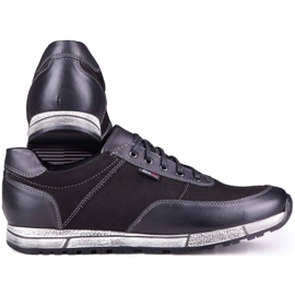 Kampol Sapatos casuais masculinos de couro 31/3 pretos 2