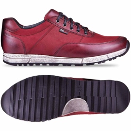 Kampol Sapatos casuais de homem em pele 31/34 castanho vermelho 1